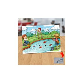 Asilmeydan 433213610 99 Parça Balık Tutan Çocuklar Puzzle Yapboz Tablo