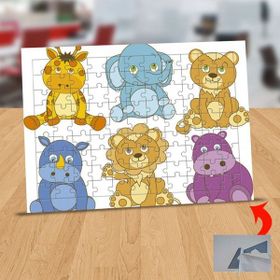 Asilmeydan 433219183 99 Parça Sevimli Bakışlı Hayvanlar Puzzle Yapboz Tablo