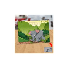 Asilmeydan 433238598 99 Parça Ormanda Yürüyen Fil Puzzle Yapboz Tablo