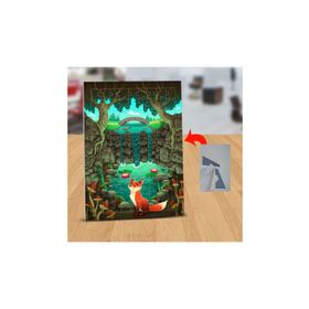 Asilmeydan 433240133 99 Parça Şelalelerin Arasında Tilki Puzzle Yapboz Tablo