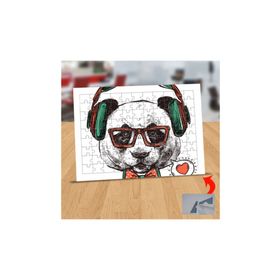 Asilmeydan 433242809 99 Parça Kulaklıklı Gözlüklü Panda Puzzle Yapboz Tablo