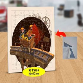Asilmeydan 433408420 99 Parça Madende Raylı Araba Puzzle Yapboz Tablo