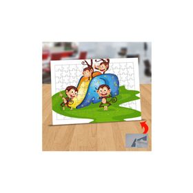 Asilmeydan 433418351 99 Parça Oyun Oynayan Maymunlar Puzzle Yapboz Tablo