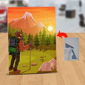 Asilmeydan 433421709 99 Parça Gün Batımında Dağcı Puzzle Yapboz Tablo