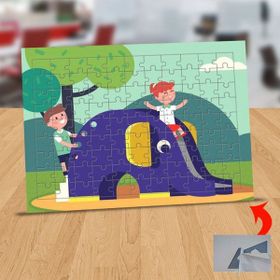Asilmeydan 433435559 99 Parça Parkta Oynayan Çocuklar Puzzle Yapboz Tablo