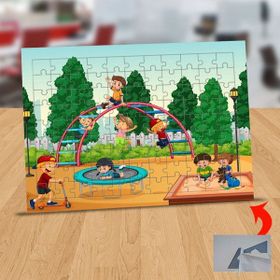 Asilmeydan 433435559 99 Parça Parkta Oynayan Çocuklar Puzzle Yapboz Tablo