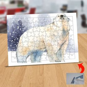 Asilmeydan 433448495 99 Parça Kar Altında Kutup Ayısı Puzzle Yapboz Tablo
