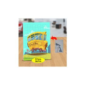 Asilmeydan 433452673 99 Parça Sevimli Okul Servisi Puzzle Yapboz Tablo