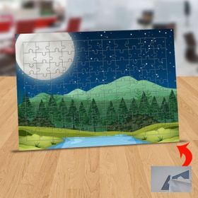 Asilmeydan 433458657 99 Parça Dolunayda Nehirli Orman Puzzle Yapboz Tablo