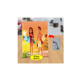 Asilmeydan 433475519 99 Parça Gün Batımında Sörfçüler Puzzle Yapboz Tablo