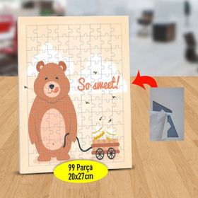 Asilmeydan 433476549 99 Parça Bal Taşıyan Ayıcık Puzzle Yapboz Tablo