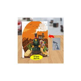 Asilmeydan 433480509 99 Parça Rayda Bacası Tüten Tren Puzzle Yapboz Tablo