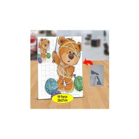 Asilmeydan 433502696 99 Parça Örgü Yapan Ayıcık Puzzle Yapboz Tablo