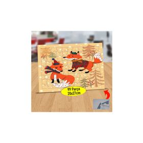 Asilmeydan 433568518 99 Parça Atkılı Kızıl Tilkiler Puzzle Yapboz Tablo