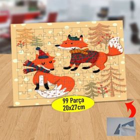 Asilmeydan 433568518 99 Parça Atkılı Kızıl Tilkiler Puzzle Yapboz Tablo