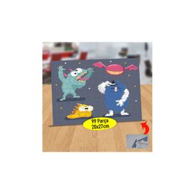 Asilmeydan 433750643 99 Parça Eğlenen Canavarlar Puzzle Yapboz Tablo