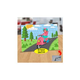 Asilmeydan 433776855 99 Parça Motoruyla Gezen Kız Puzzle Yapboz Tablo