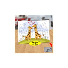 Asilmeydan 433798452 99 Parça Aşk Dolu Zürafalar Puzzle Yapboz Tablo