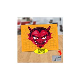 Asilmeydan 433812286 99 Parça Kırmızı Surat Şeytan Puzzle Yapboz Tablo