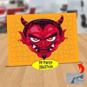 Asilmeydan 433812286 99 Parça Kırmızı Surat Şeytan Puzzle Yapboz Tablo