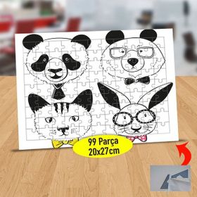 Asilmeydan 433813223 99 Parça Çizimsel Sevimli Hayvanlar Puzzle Yapboz Tablo