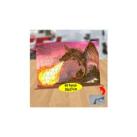 Asilmeydan 433813889 99 Parça Ateş Püsküren Büyük Ejderha Puzzle Yapboz Tablo