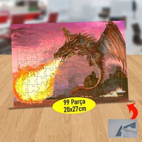 Asilmeydan 433813889 99 Parça Ateş Püsküren Büyük Ejderha Puzzle Yapboz Tablo