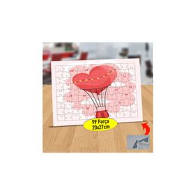 Asilmeydan 433814463 99 Parça Kalpli Uçan Balon Puzzle Yapboz Tablo
