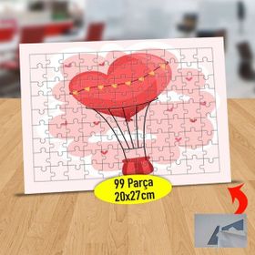 Asilmeydan 433814463 99 Parça Kalpli Uçan Balon Puzzle Yapboz Tablo