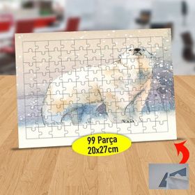 Asilmeydan 433815219 99 Parça Karda Kutup Ayısı Puzzle Yapboz Tablo
