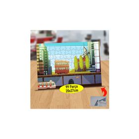 Asilmeydan 433818996 99 Parça Şehirden Geçen Otobüsler Puzzle Yapboz Tablo