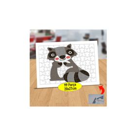 Asilmeydan 433819587 99 Parça Küçük Sevimli Rakun Puzzle Yapboz Tablo