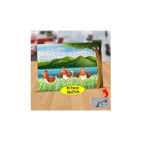 Asilmeydan 433893785 99 Parça Çimenlerde Tavuklar Puzzle Yapboz Tablo