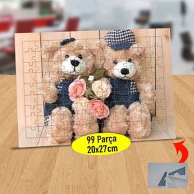 Asilmeydan 434067213 99 Parça Sevimli Çiçekli Ayıcıklar Puzzle Yapboz Tablo