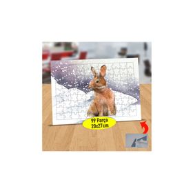 Asilmeydan 434082671 99 Parça Kar Altında Tavşan Puzzle Yapboz Tablo