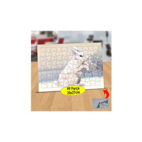 Asilmeydan 434082830 99 Parça Sevimli Beyaz Tavşan Puzzle Yapboz Tablo