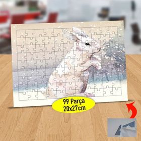 Asilmeydan 434082830 99 Parça Sevimli Beyaz Tavşan Puzzle Yapboz Tablo