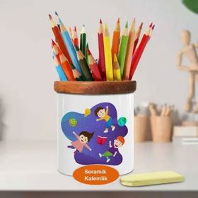 Asilmeydan 447238496 Eğlenceli Çocuk Dünyası Ahşaplı Seramik Kalemlik