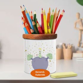 Asilmeydan 448648200 Küçük Prens Dünyası Ahşap Seramik Kalemlik