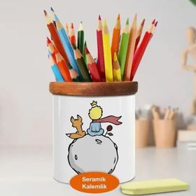 Asilmeydan 448649976 Tilkiyle Oturan Prens Ahşap Seramik Kalemlik