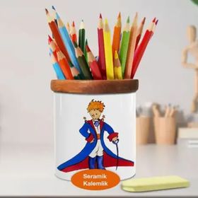 Asilmeydan 448653751 Pelerinli The Little Prince Ahşap Seramik Kalemlik