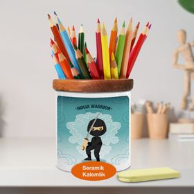 Asilmeydan 448981663 Ninja Savaşları Ahşap Seramik Kalemlik