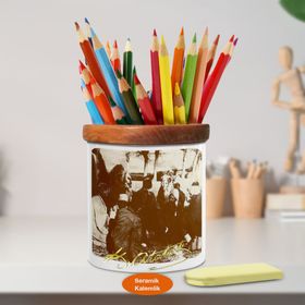 Asilmeydan 449456645 Yörük Köylüleriyle Mustafa Kemal Atatürk Ahşap Seramik Kalemlik