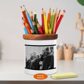 Asilmeydan 449796924 Halkla Birlikte Mustafa Kemal Atatürk Ahşap Seramik Kalemlik