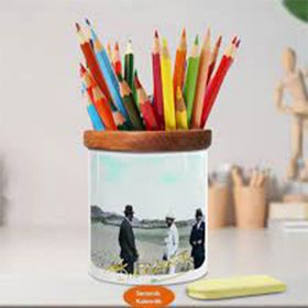 Asilmeydan 450371551 Arazide Beyaz Takımlı Atatürk Ahşap Seramik Kalemlik