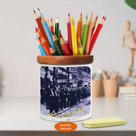 Asilmeydan 451695807 Demiryolu Açılışında Kemal Atatürk Ahşap Seramik Kalemlik