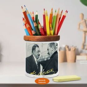 Asilmeydan 451739243 Sohbet Eden Mustafa Kemal Atatürk Ahşap Seramik Kalemlik