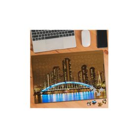 Asilmeydan 455714467 240 Parça Mavi Işıklı Şehir Köprüsü Puzzle Yapboz Tablo