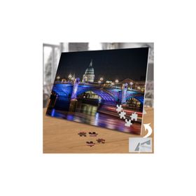 Asilmeydan 455717625 240 Parça Gece Işıklı Şehir Köprüsü Puzzle Yapboz Tablo
