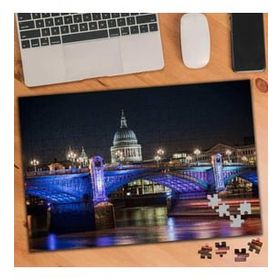 Asilmeydan 455717625 240 Parça Gece Işıklı Şehir Köprüsü Puzzle Yapboz Tablo